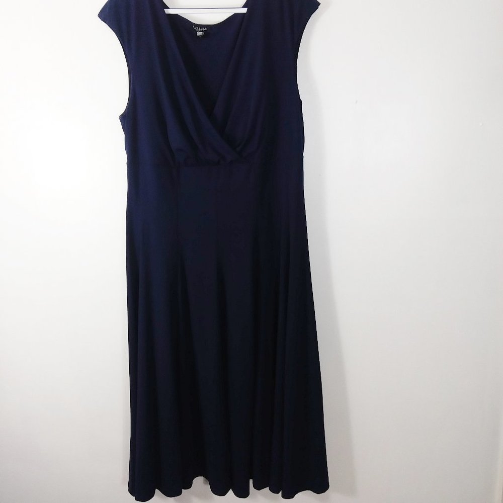 Forever Women Navy Blue V Neck Dress